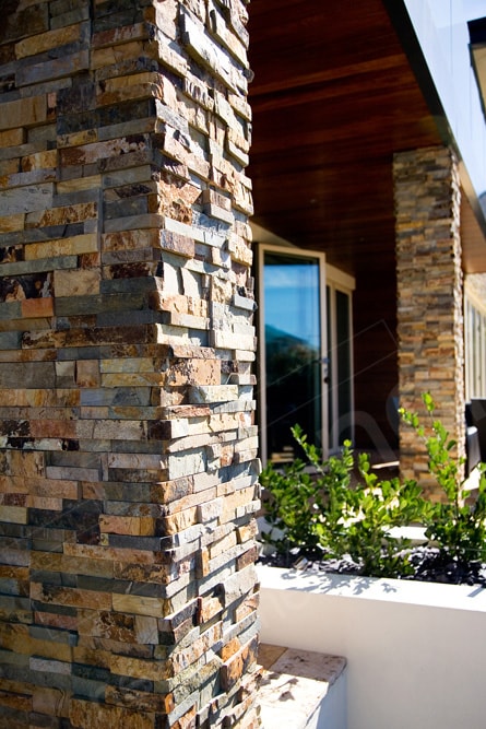 Thin Stone Veneer Rock Panel on Column